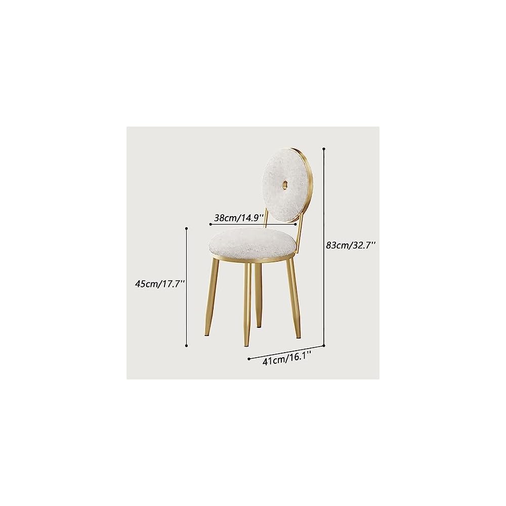 Vanity Chair for Makeup Room - Lambswool Vanity Stool Midcentury Modern Accent Chair with Backrest Velvet Chair with Gold Legs - for Living Room Bedroom (Color : Pink)