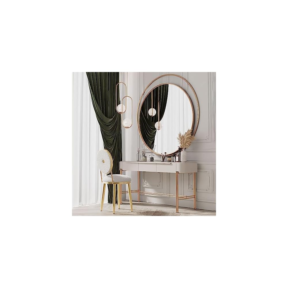 Vanity Chair for Makeup Room - Lambswool Vanity Stool Midcentury Modern Accent Chair with Backrest Velvet Chair with Gold Legs - for Living Room Bedroom (Color : Pink)